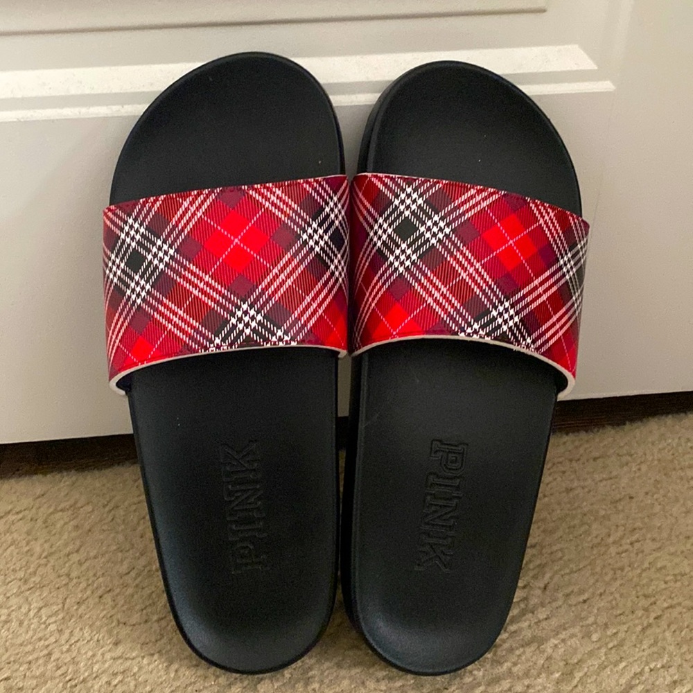 Victoria Secret plaid slides, US Large/ UK 7/8